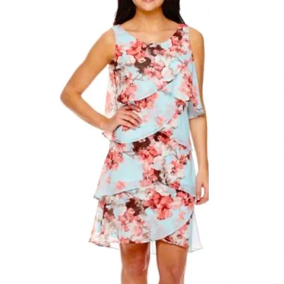 sl fashions dress size chart SL Fashions 611105 Short Plus Size Dress main image 1